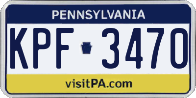 PA license plate KPF3470