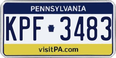 PA license plate KPF3483