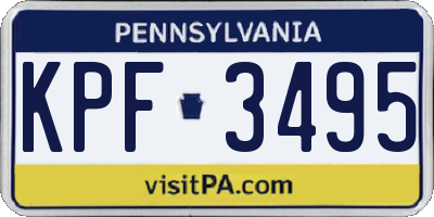 PA license plate KPF3495