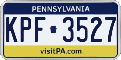 PA license plate KPF3527