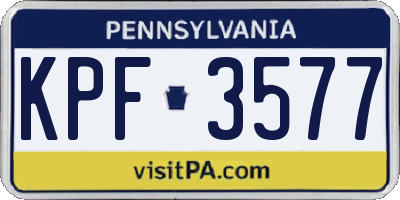 PA license plate KPF3577
