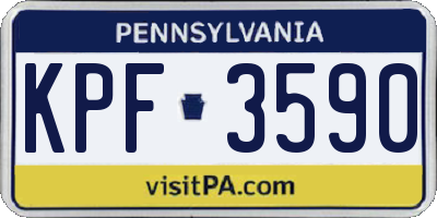 PA license plate KPF3590