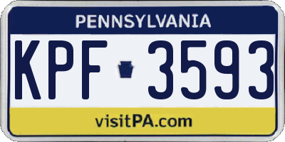 PA license plate KPF3593