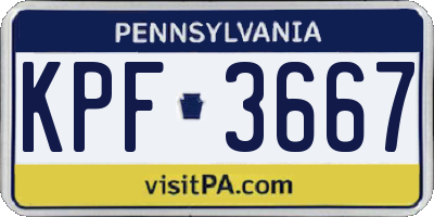 PA license plate KPF3667