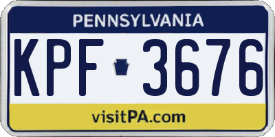 PA license plate KPF3676