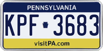 PA license plate KPF3683