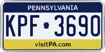 PA license plate KPF3690