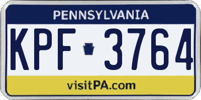 PA license plate KPF3764