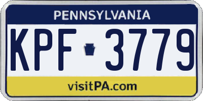 PA license plate KPF3779