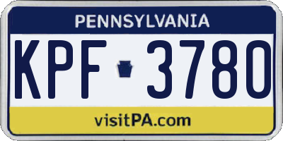 PA license plate KPF3780