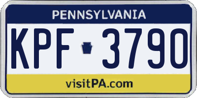 PA license plate KPF3790