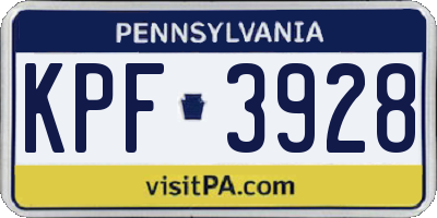 PA license plate KPF3928