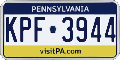 PA license plate KPF3944
