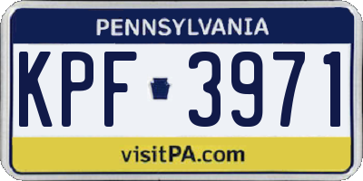 PA license plate KPF3971