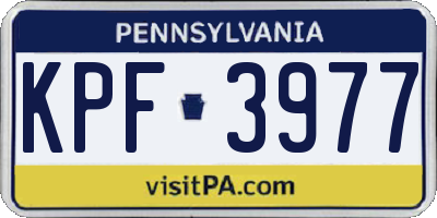 PA license plate KPF3977