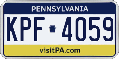 PA license plate KPF4059