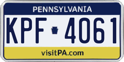 PA license plate KPF4061