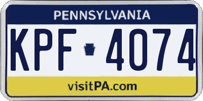 PA license plate KPF4074