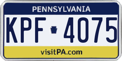 PA license plate KPF4075