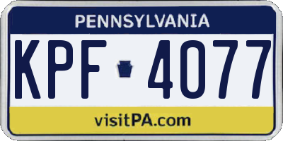 PA license plate KPF4077