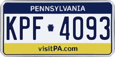 PA license plate KPF4093