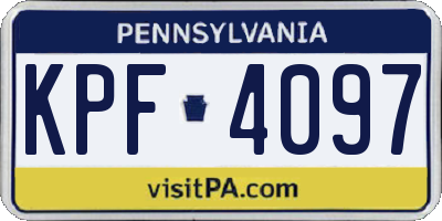 PA license plate KPF4097