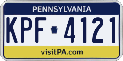 PA license plate KPF4121