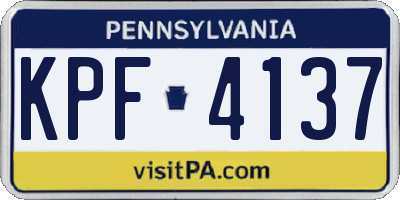 PA license plate KPF4137