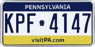 PA license plate KPF4147
