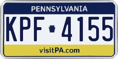 PA license plate KPF4155