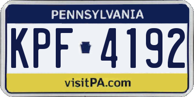 PA license plate KPF4192