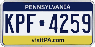 PA license plate KPF4259