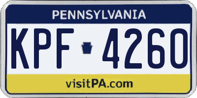 PA license plate KPF4260