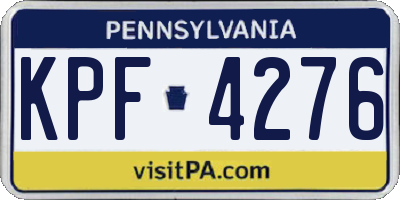 PA license plate KPF4276