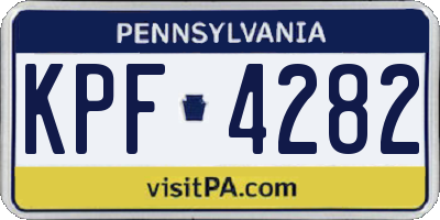 PA license plate KPF4282
