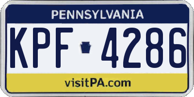 PA license plate KPF4286