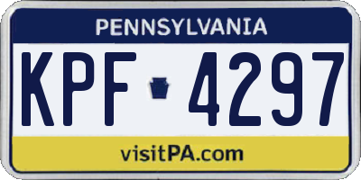 PA license plate KPF4297