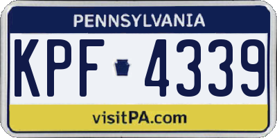 PA license plate KPF4339