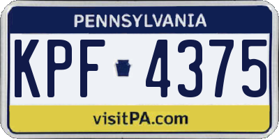 PA license plate KPF4375