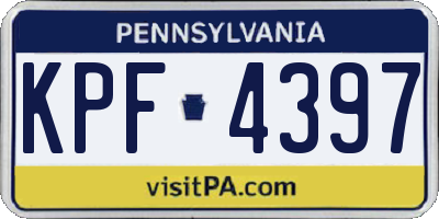 PA license plate KPF4397