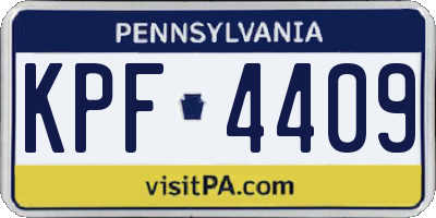 PA license plate KPF4409