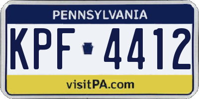 PA license plate KPF4412