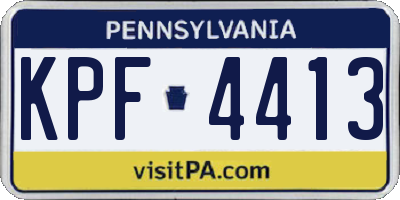 PA license plate KPF4413