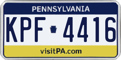PA license plate KPF4416