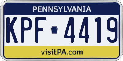 PA license plate KPF4419