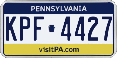 PA license plate KPF4427