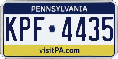 PA license plate KPF4435