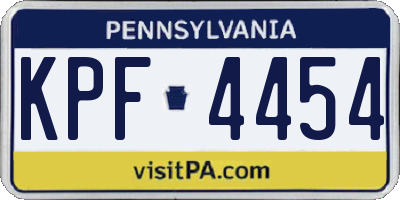 PA license plate KPF4454