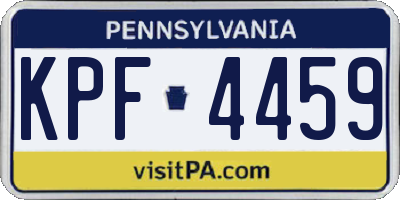 PA license plate KPF4459