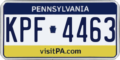 PA license plate KPF4463